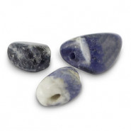 Natuursteen kralen nugget sodaliet en microklien 5-12mm Blue-white